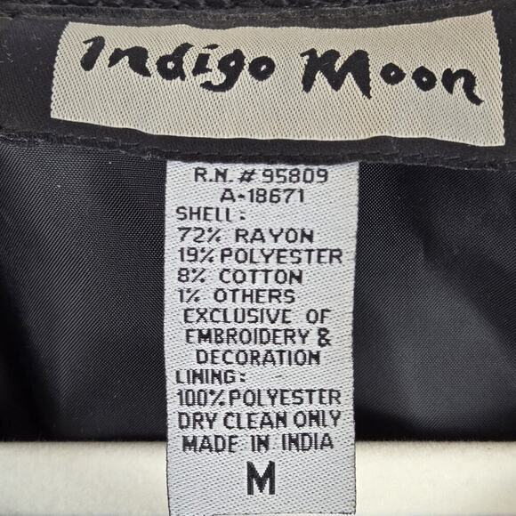 Indigo Moon Patchwork Mixed Print Animal Paisley Button Closure Size M ARTSY - Picture 5 of 8